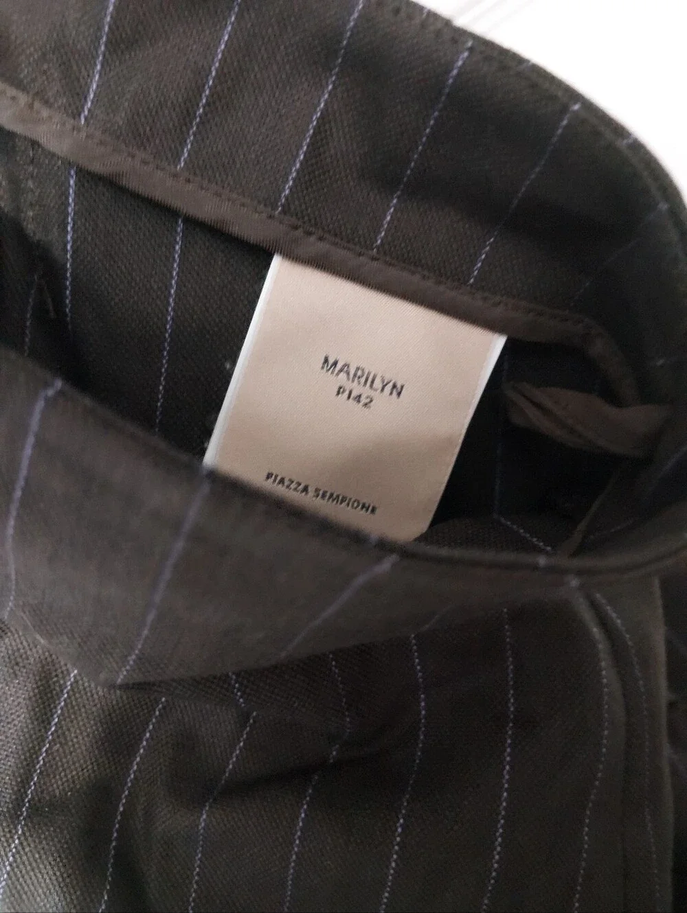 Piazza Sempione Brown Pinstripe Dress Pants
